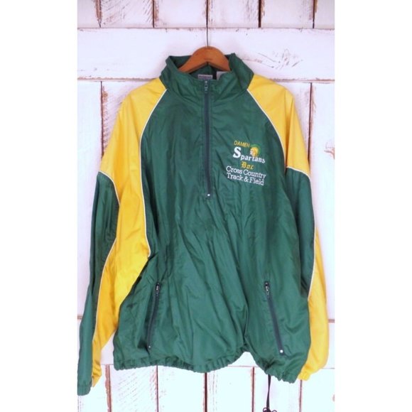 Vintage 90s green and yellow nylon windbreaker jacket - Picture 2 of 5